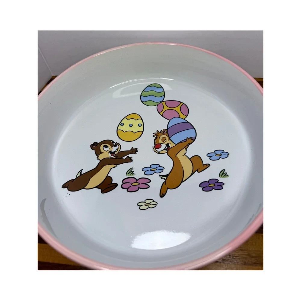 Disney Chip n Dale Easter Serving Bowl Large Ceramic Zrike Spring Pasta Bowl‎